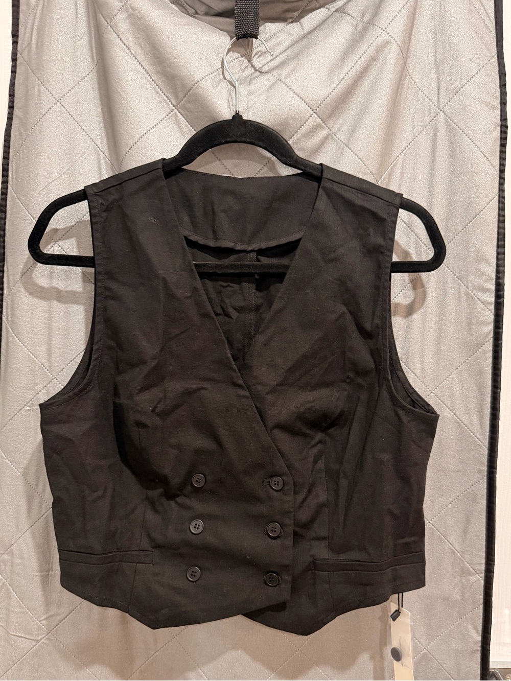 Commense Black Sleeveless Tailored Vest & Pant Set